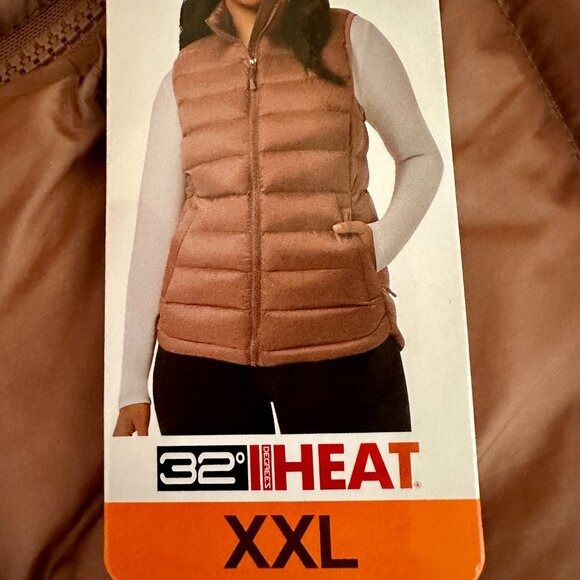 New 32 Degrees Women's Lightweight Zip Up Packable Vest Size XXL Copper Brown - Picture 6 of 14